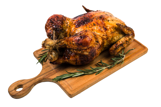 board-with-chicken-and-rosemary-on-white